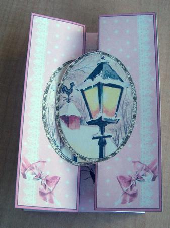 Christmas Lamplight - Double Foldback Stacker and Decoupage by Eunice Roberts