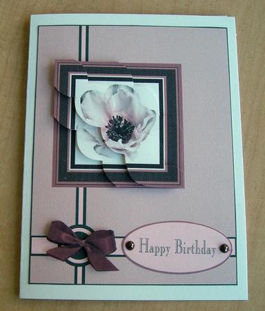 Wavey Edge Stacker Antique Anemone Design Sheet in Pink by Eunice Roberts