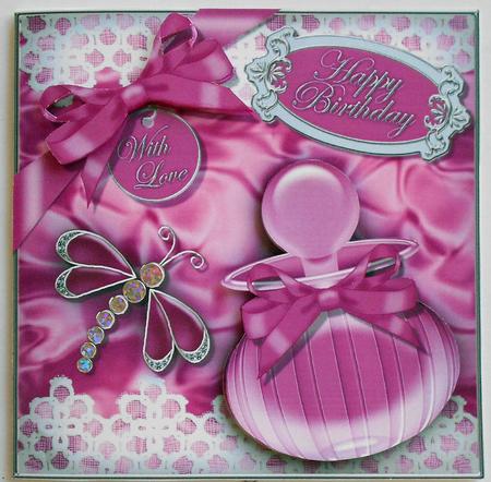 8x8 Perfume Lace N Dragonfly 3D Decoupage by Eunice Roberts