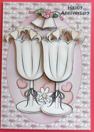 Raise a Toast Card Front and Decoupage by Eunice Roberts