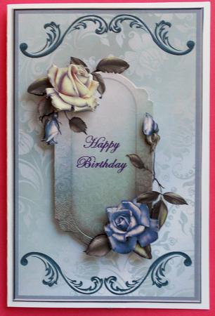 Herritage Roses Greyish Blue by Eunice Roberts