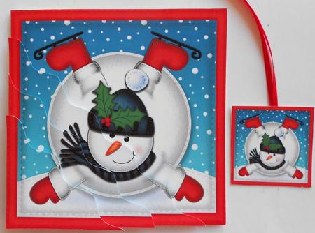 Oops Snowman Snowball Wavy Corner Side Stacker Topper by Eunice Roberts