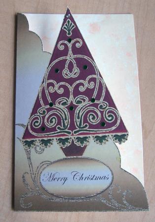 Swirly Christmas Tree Cut & Fold Scalloped Corner Card 4 by Eunice Roberts