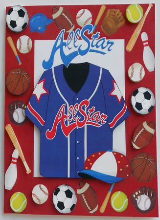 Allstar American T Shirt in Sports Frame A4 by Eunice Roberts
