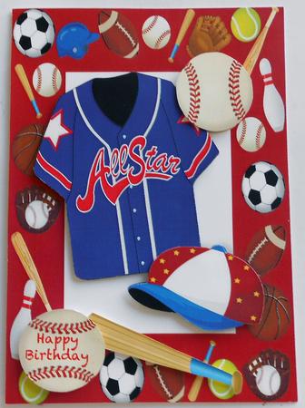 Allstar American T Shirt in Sports Frame by Eunice Roberts