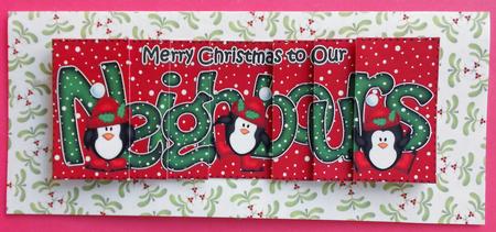 Christmas Neighbours with Penguins Dl Side Stacker Topper by Eunice Roberts