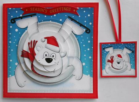 Xmas Oops Ben Polar Bear Snowball Circle Pyramage Topper by Eunice Roberts