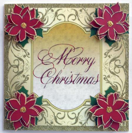 Swirls & Poinsettias Christmas Topper 1 by Eunice Roberts
