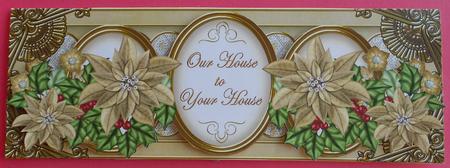 Gold Poinsettia Our House to Your House Large Dl Topper by Eunice Roberts