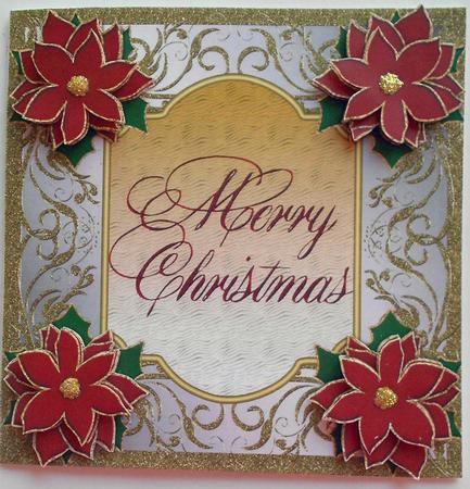Swirls & Poinsettias Christmas Topper 8 by Eunice Roberts
