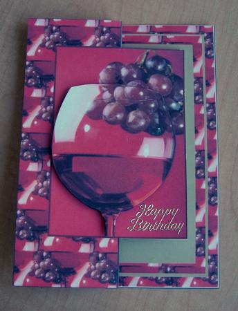 Red Wine and Grapes Fold Back by Eunice Roberts