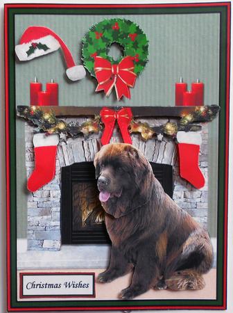 Newfoundland Christmas Fireplace 3D Decoupage by Eunice Roberts