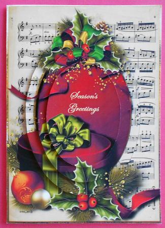 Holly & Christmas Gifts - Red - Oval Pyramid by Eunice Roberts