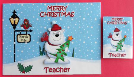 Christmas Polar Bear's Tree Teacher Chocolate Wrapper by Eunice Roberts