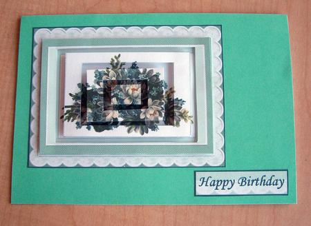 Blue Floral Display Concentric Pyramid Panel by Eunice Roberts