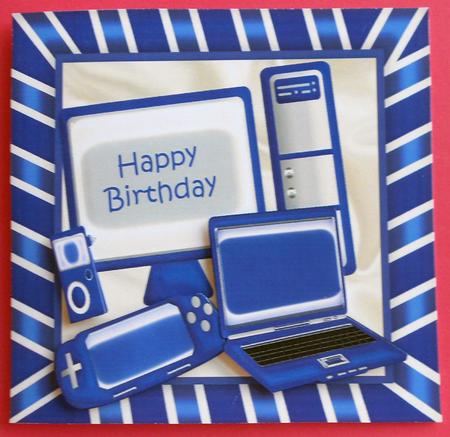 Boys Toys Tv, Laptop and Lots of Other Accessories 8x8 by Eunice Roberts