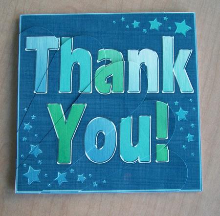 Thank You Quick Card with Fan Pyramage Topper by Eunice Roberts