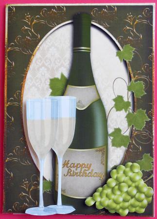 Wine Bottle & Glasses + Adult Ages 18 21 30 40 50 60 by Eunice Roberts