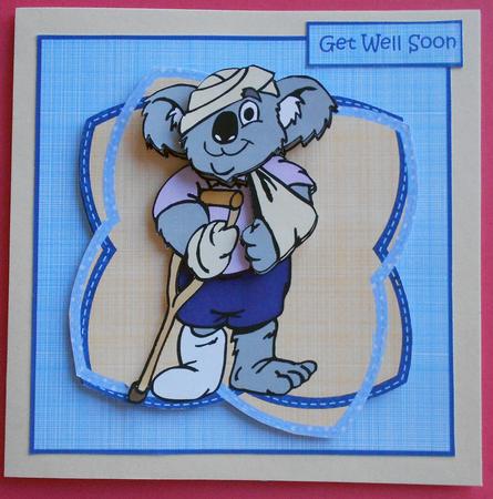 Teddy Bear Full of Woe Card Front by Eunice Roberts