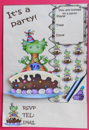 Denzil the Dragon Party Invitations by Eunice Roberts