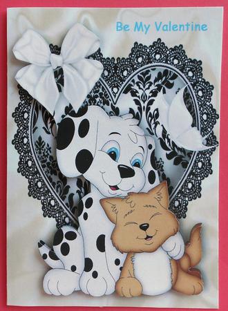 Cute Dalmation & Kitten Now That's What I Call Love! A4 by Eunice Roberts