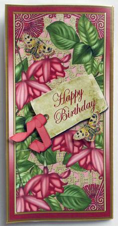Pink Fushsia Happy Birthday Quick Tri-fold Card by Eunice Roberts