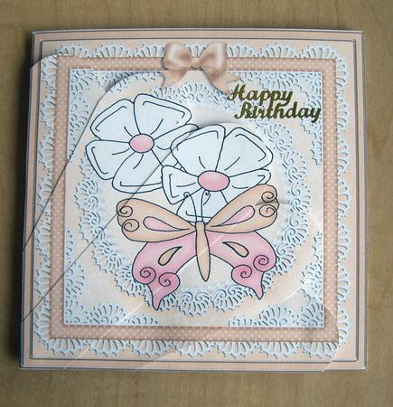 Fluttery Butterfly Quick Card with Fan Pyramage Topper by Eunice Roberts