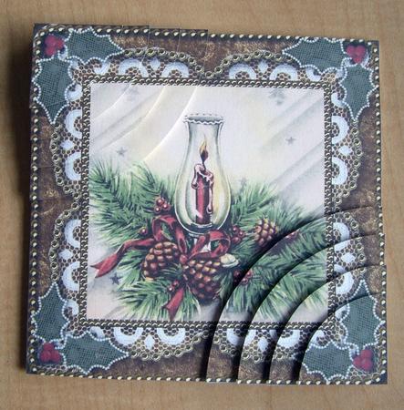 Candle Lantern2 Vintage 6 Inch Duo Corner Stack Card Front by Eunice Roberts