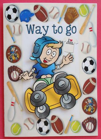 Way to Go Skate Boarding in Sports Frame A4 by Eunice Roberts