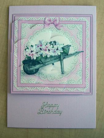 Wheelbarrow Quick Card Shell Edged Corner Side Stacker by Eunice Roberts