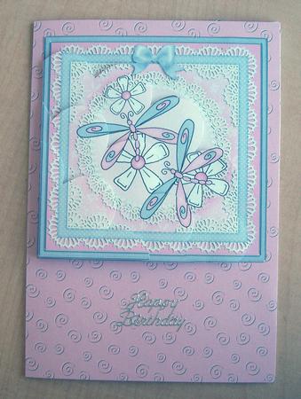 Dreamy Dragonflies Shell Edged Corner Side Stacker by Eunice Roberts