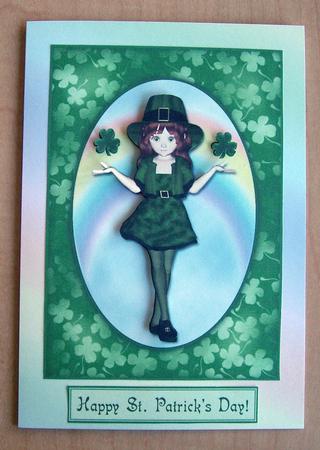 Little Irish Lassie - Decoupage Card by Eunice Roberts