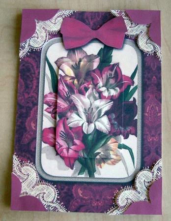 Mixed Lillies A5 Decoupage Card Front Step by Step by Eunice Roberts