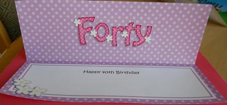 40th Birthday Large Dl Matching Large Dl Insert by Eunice Roberts