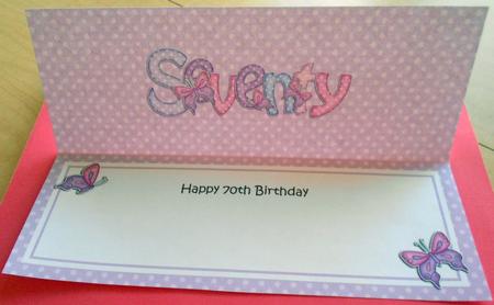 70th Birthday Large Dl Matching Large Dl Insert by Eunice Roberts