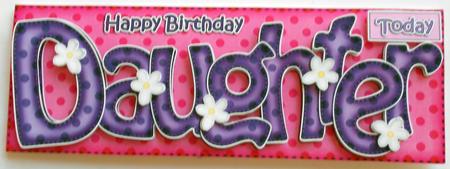 Large Dl Birthday Daughter Quick Card N 3D Decoupage by Eunice Roberts
