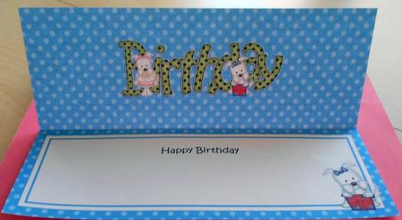 Westie Dog's Bithday Matching Large Dl Insert by Eunice Roberts