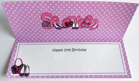 17th Birthday Large Dl Matching Large Dl Insert by Eunice Roberts