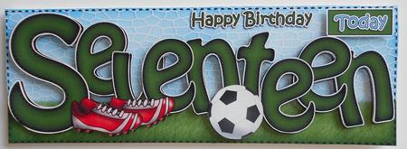 17th Birthday Large Dl Quick Card N 3D Decoupage by Eunice Roberts