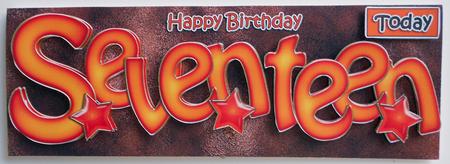 17th Birthday Large Dl Quick Card N 3D Decoupage by Eunice Roberts