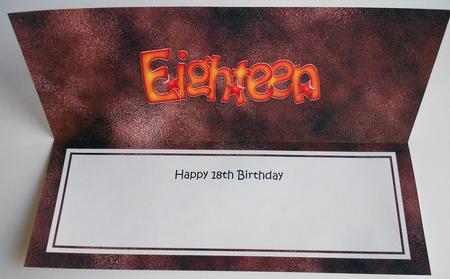 18th Birthday Large Dl Matching Large Dl Insert by Eunice Roberts