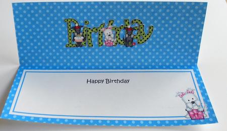 Westie & Scottie Dogs Bithday Matching Large Dl Insert by Eunice Roberts