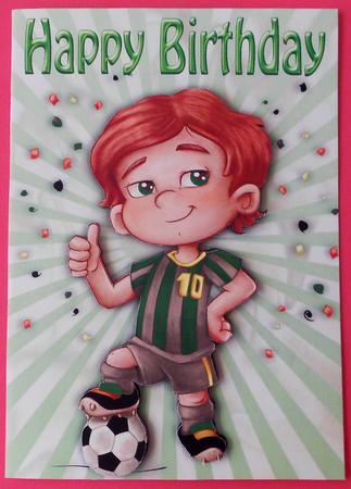 Foot Ball Crazy! Football Mad! A4 by Eunice Roberts
