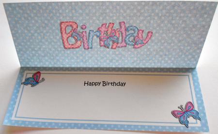 Birthday Butterflies Large Dl Matching Insert by Eunice Roberts
