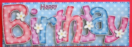 Large Dl Birthday Quick Card N 3D Decoupage by Eunice Roberts