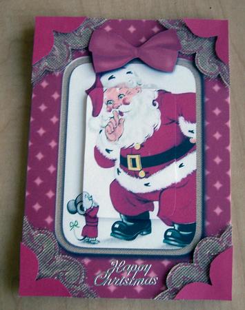 Cute Santa A5 Decoupage Card Front Step by Step by Eunice Roberts