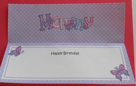 Birthday Mommy Large Dl Matching Insert by Eunice Roberts