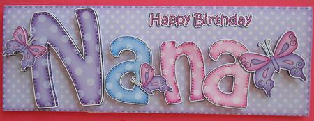 Large Dl Birthday Nana Card & 3D Decoupage by Eunice Roberts
