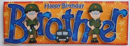 Birthday Brother Large Dl Card N 3D Decoupage by Eunice Roberts