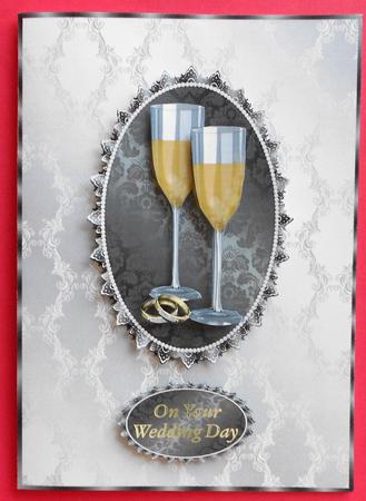 Wedding Day Champagne Glasses by Eunice Roberts